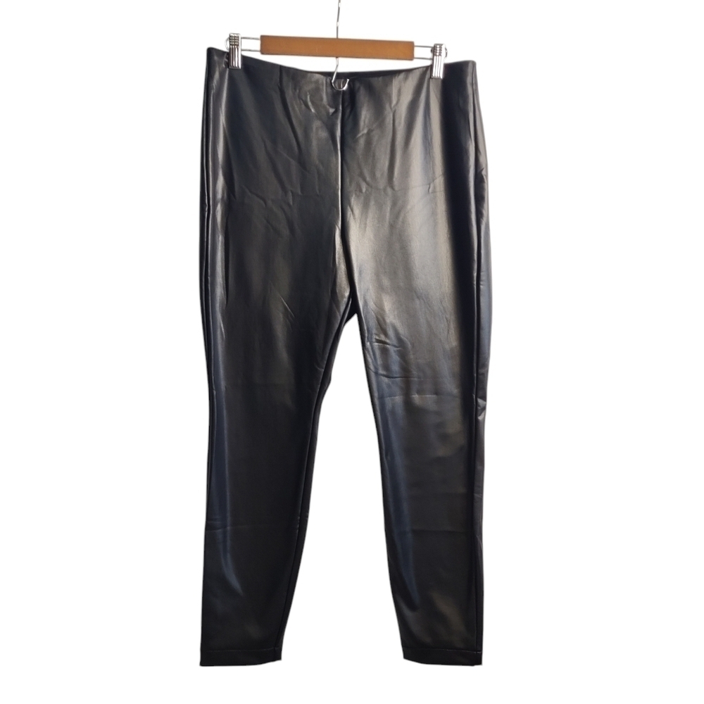 Banana Republic Women's Black Vegan Leather Leggings Pants Size Large NWT